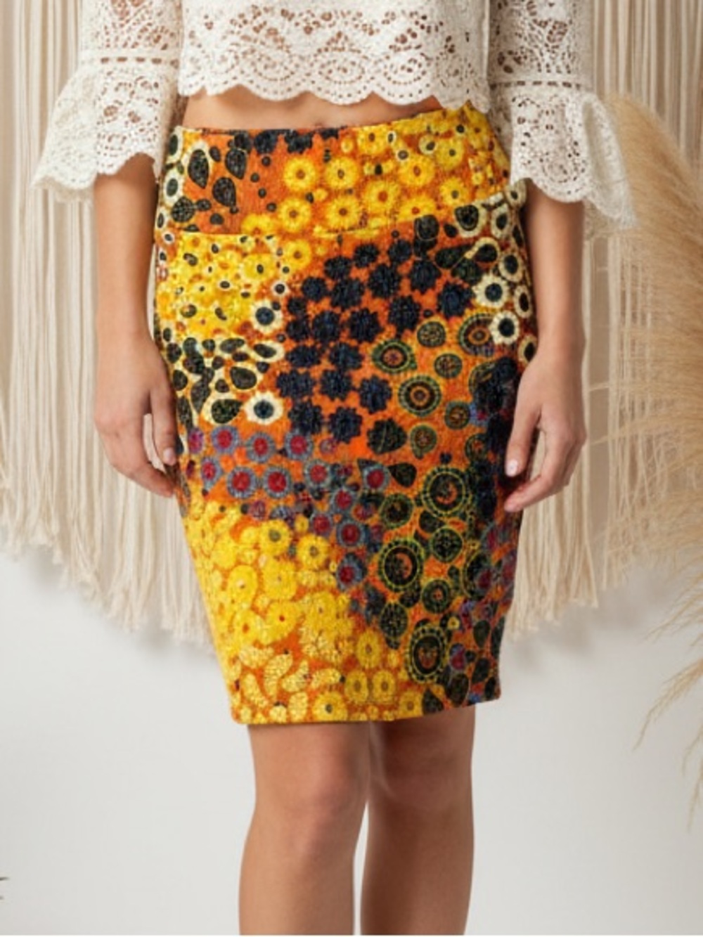 LuLaRoe Cassie Pencil Skirt • Vintage • Rare Print • Golden Floral
